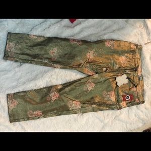 Gold Floral Plus Size Jean